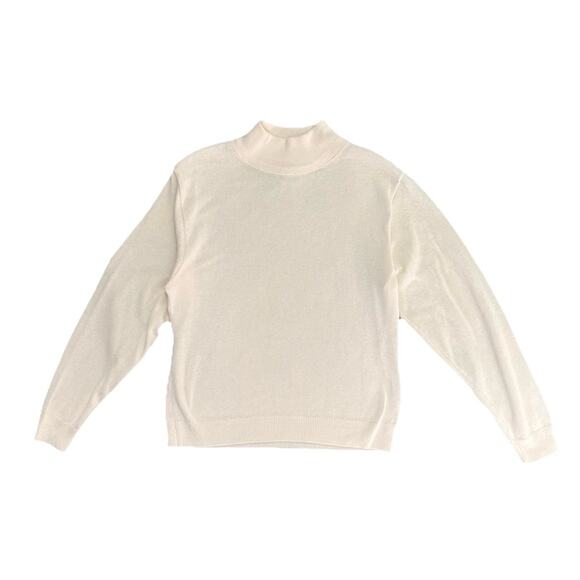 Vintage Pendleton Cream 100% Cotton Women’s Mock Neck Sweater Size Small USA - Picture 1 of 5